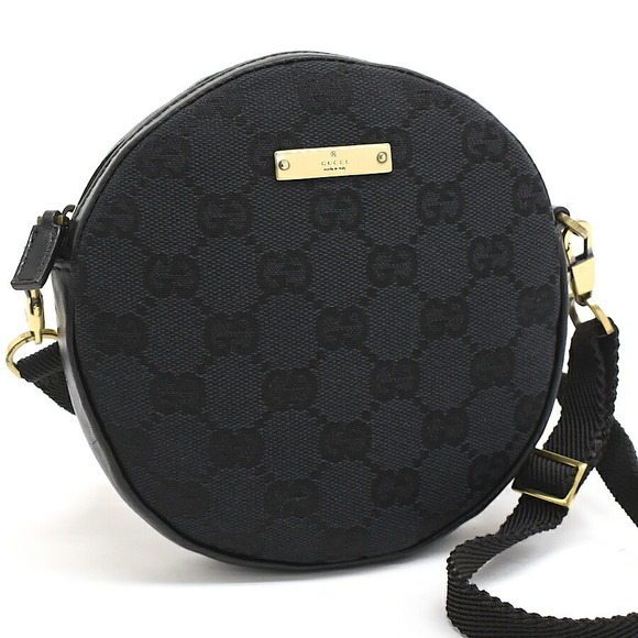 Gucci Shoulder Canvas Bag Black GG - Picture 1 of 8